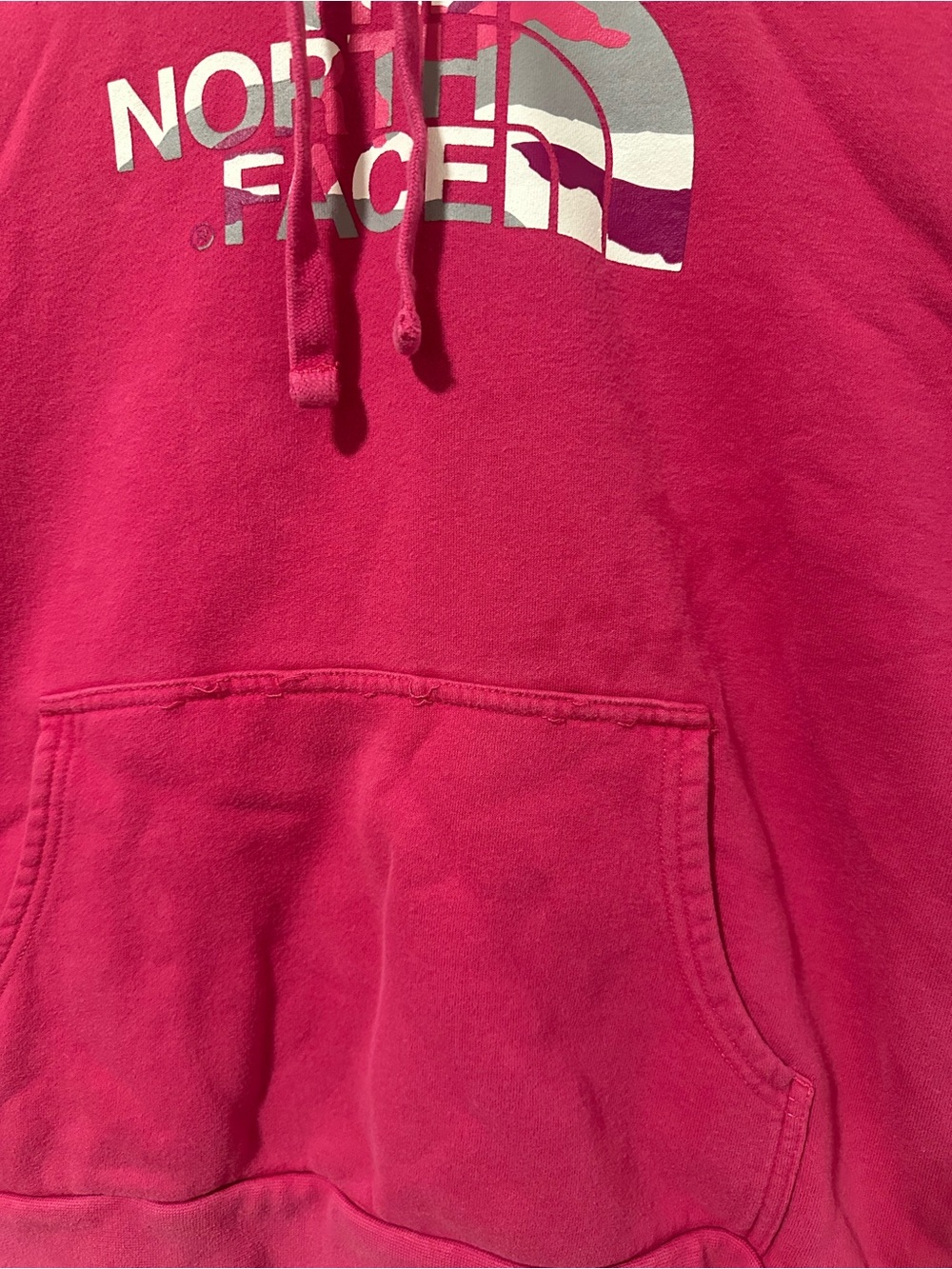The North Face Women's Pink Camo Logo Hoodie Sweatshirt - Picture 3 of 7